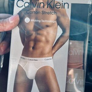 Calvin Klein Cotton Stretch Hip Briefs Cotton Wicking- 3 colors, Orig $57.50+tax